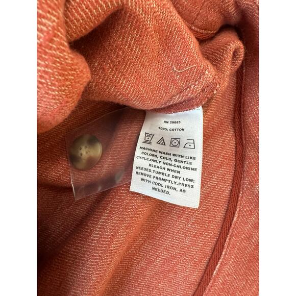 Pendleton Women's Shirt Jacket Rust Orange Red Cotton Size M Flannel Coat - Picture 7 of 8